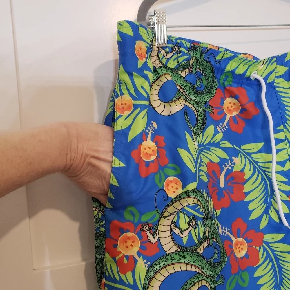 Dragon Ball SIze XXL Swim Trunks Front Pockets & Rear Elastic Waist Hi Rise - Picture 5 of 14